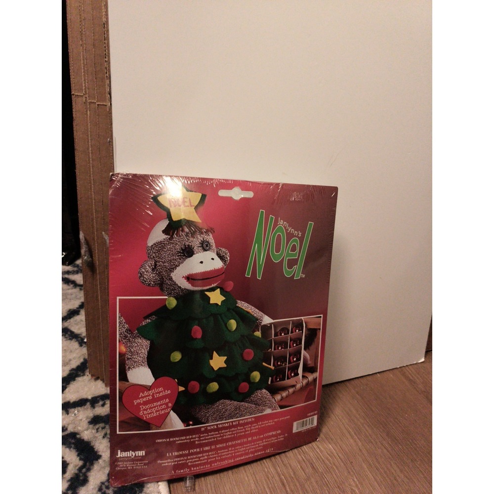 "2003" Janlynn Noel 21" Christmas Sock Monkey Craft Kit Sealed